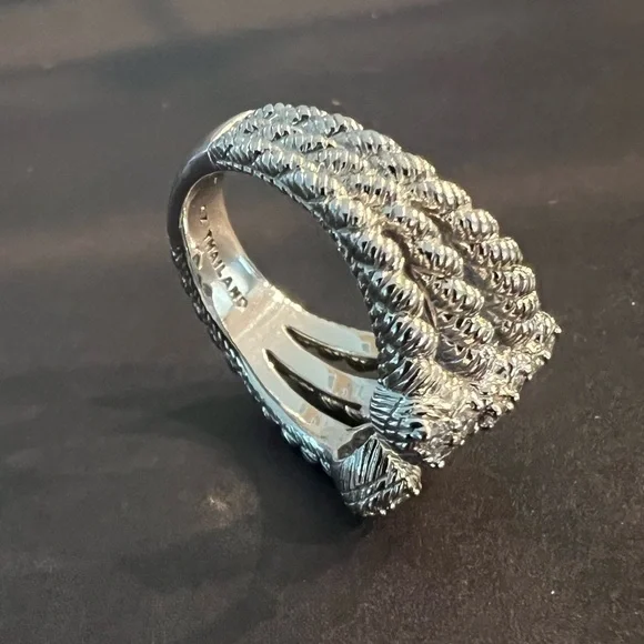 Judith Ripka Silver CZ Cluster Ring - Picture 11 of 13